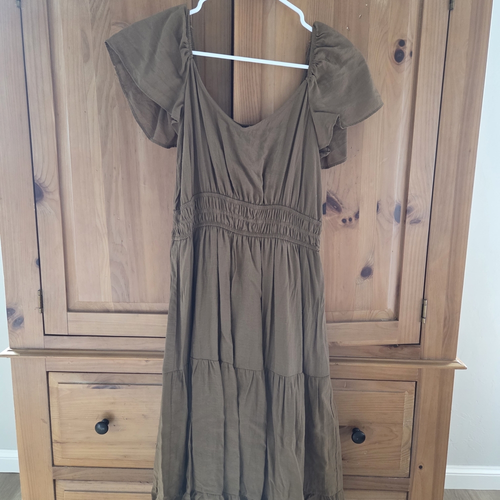 Brown Short Sleeve Dress
